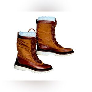 Cole Haan Women’s Lace Up Brown leather Water Proof Snow Boots‎ Size 7.5